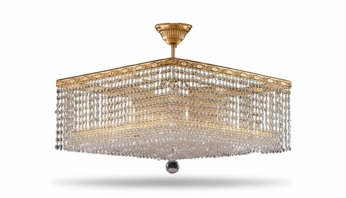 Luxus Lüster Deckenleuchter Gold Kronleuchter Deckenlampe Kristall Art