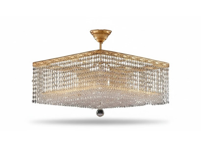 Luxus Lüster Deckenleuchter Gold Kronleuchter Deckenlampe Kristall Art