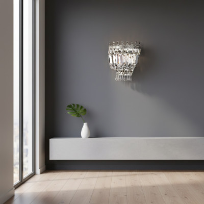 Wandleuchten Wandleuchte Wandlampe Lüster Wand Lampen Kristall Silber