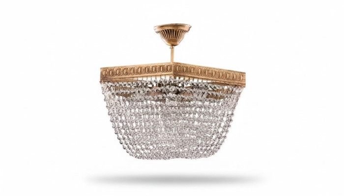 Deckenlampe Deckenleuchter Luxus Gold Kronleuchter Lüster Kristall Art
