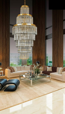 Deckenleuchter Luxus Gold Kronleuchter Deckenlampe Lüster Kristall XXL
