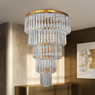 Deckenlampe Deckenleuchter Luxus Gold Kronleuchter Lüster Kristall Art