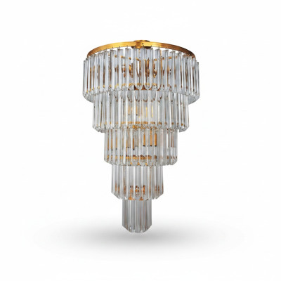 Deckenlampe Deckenleuchter Luxus Gold Kronleuchter Lüster Kristall Art