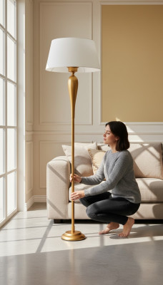 Stehlampe Standlampe Stand Luxus Leuchten Lampen Lampe Gold Modern