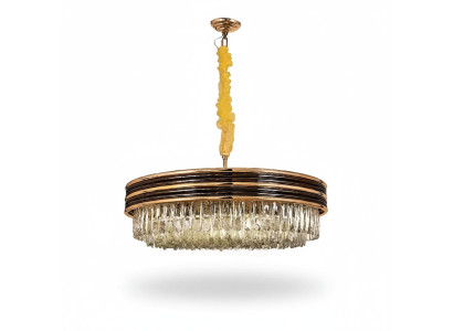 Runde Leuchte Lampe Deckenleuchter Gold Kronleuchter Deckenlampe Lüster Kristall