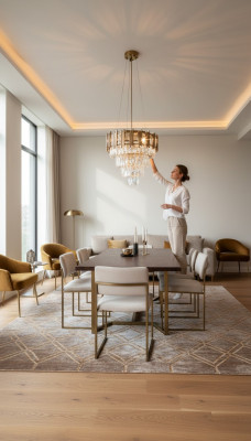Kronleuchter Deckenleuchter Luxus Gold Deckenlampe Lüster Kristall