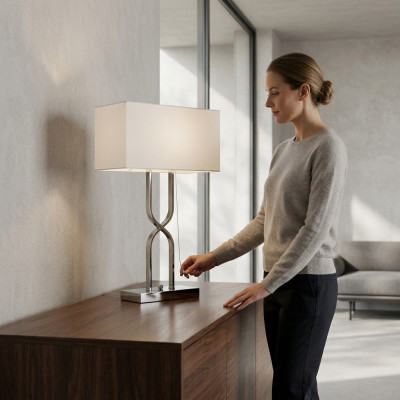 Tischlampe Tischleuchte Lampe Leuchten Modern Lampen Tisch Metall Weiß