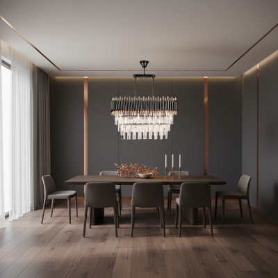 Kronleuchter Deckenleuchter Luxus Grau Deckenlampe Lüster Kristall