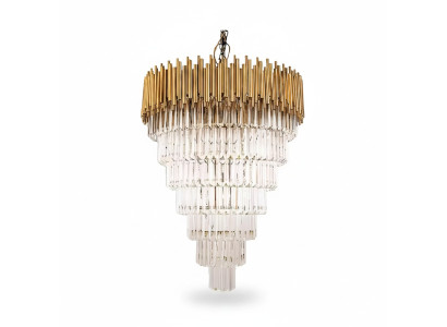 Kronleuchter Luster Deckenleuchter Luxus Deckenlampe Kristall Gold Kegel