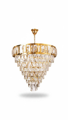 Kronleuchter Deckenleuchter Luxus Gold Deckenlampe Lüster Kristall 80x90cm