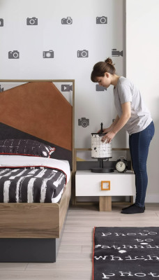 Nachttisch Nachtkonsole Kindernachttisch Kinderzimmer Holz Grau Modern