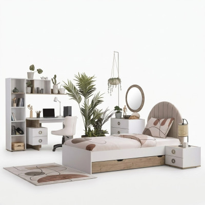 Bettrahmen Kinderbett Kindermöbel Kinderzimmer Bett Holz Weiß Modern