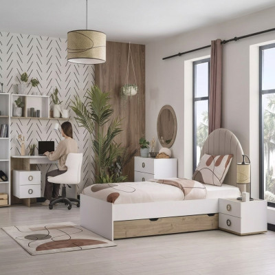 Bettrahmen Kinderbett Kindermöbel Kinderzimmer Bett Holz Weiß Modern