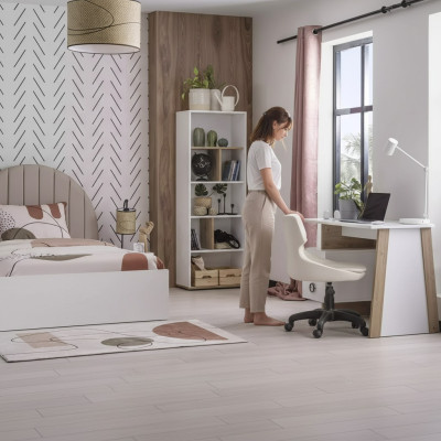 Garnitur Schreibtisch Kinderzimmer Set 2tlg Regal Computer Holz Weiß