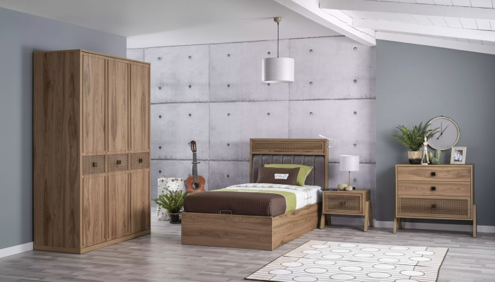 Bett mit Bettkasten Bettrahmen Kinderbett Jugendbett Braun Holz Luxus