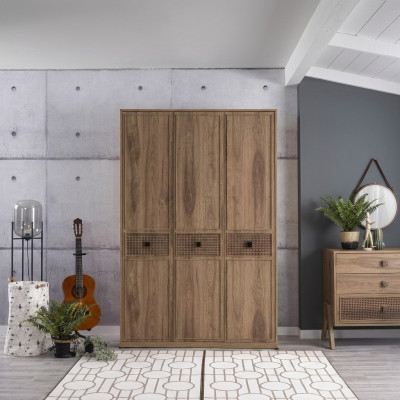 Kleiderschrank Schrank Holzschrank Schlafzimmer Möbel Holz Braun Neu