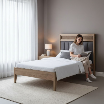 Bettrahmen Kindermöbel Bett Holz Braun Jugendbett 100 cm Klassiche