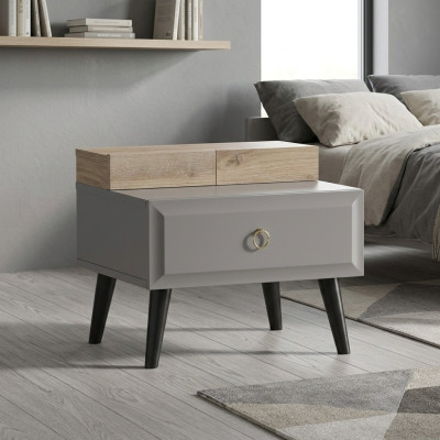 Design Nachttisch Nachtkonsole Kindernachttisch Kinderzimmer Holz Grau