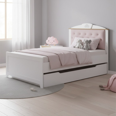 Funktionsbett Chesterfield Ausziehbares Kinderbett Bett 100 Holz Rosa