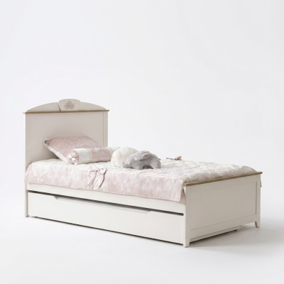 Holzbett Funktionsbett Ausziehbares Kinderbett Bett 120 Holz Weiß Neu