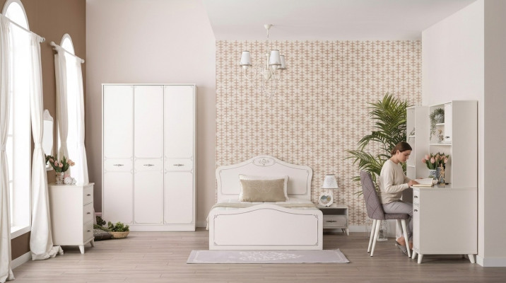 Komplette Jugendbett Funktionsbett Ausziehbares Set 8tlg Holz Weiß