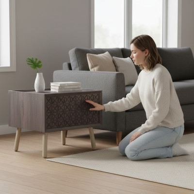 Schlafzimmer Nachttisch Nachtkonsole Holz Grau Kindernachttisch Luxus
