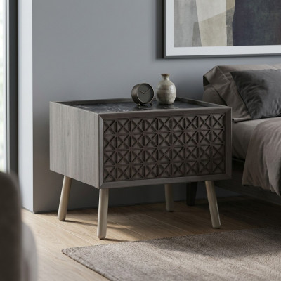 Schlafzimmer Nachttisch Nachtkonsole Holz Grau Kindernachttisch Luxus