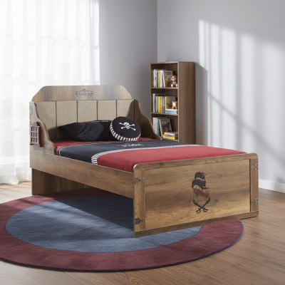 Bettrahmen Funktionsbett Ausziehbares Pirat Braun Holz Kinderbett Bett