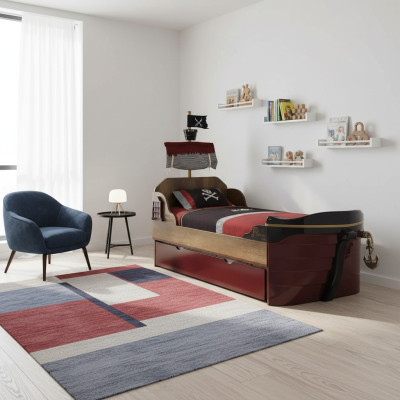 Funktionsbett Pirat Betten Kinderbett Bett Holz Jugendbett Braun Piraten