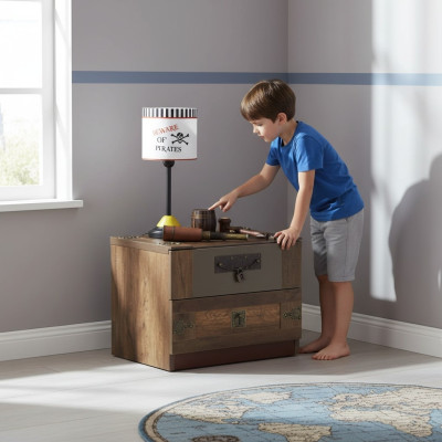 Nachtkonsole Kinderzimmer Nachttisch Holz Braun Kindernachttisch Luxus