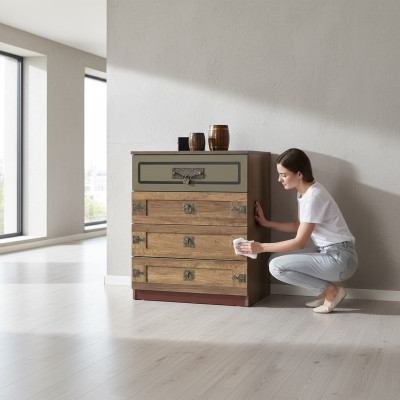 Kommode Schrank Holz Kommoden Schlafzimmer Holzschrank Braun Design
