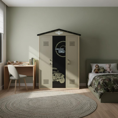 Kleiderschrank Holzschrank Luxus Schrank Möbel Holz 3 türig 0Design Grün