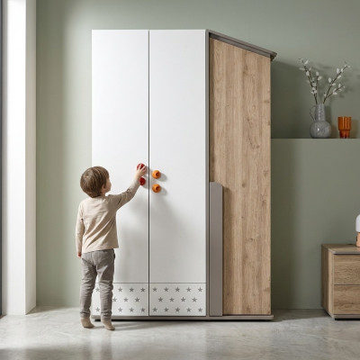 Modern Kleiderschrank Holzschrank Schrank Möbel Holz 3 Tür Design Weiß