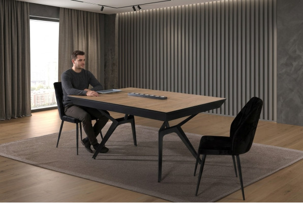 Küchentisch Esszimmertisch Ausziehbarer Design Luxus Holz Braun Tisch