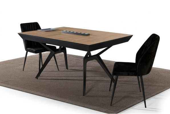 Küchentisch Esszimmertisch Ausziehbarer Design Luxus Holz Braun Tisch