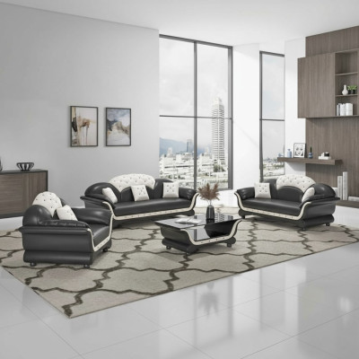 Sofagarnitur Couchgarnitur Ledersofa Sofa Komplette 3tlg Sofas Schwarz