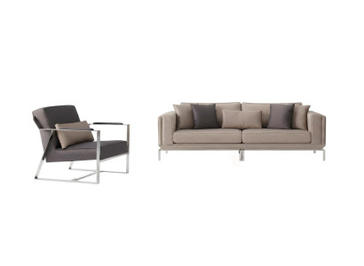 Sofagarnitur Komplette Couchgarnitur Beige Polstersofa Stoffsofa 2tlg Sofa