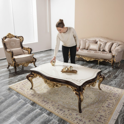 Wohnzimmertisch Couchtisch Beistelltisch Konsolen Beige Holz Tisch