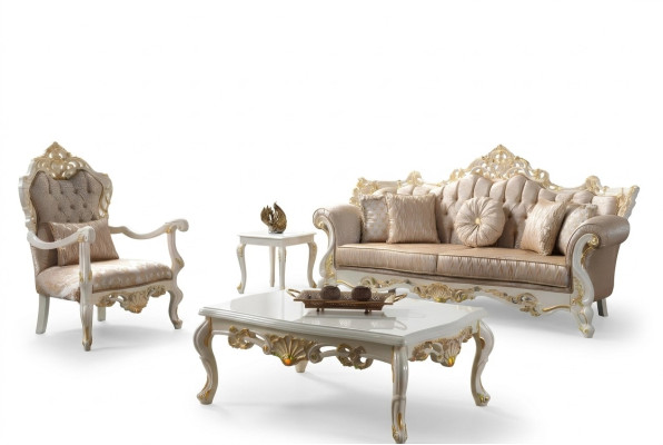 Stoffsofa Polstersofa Garnitur Sofagarnitur Grau Chesterfield Set Sofa