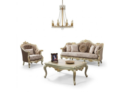 Stoffsofa Polstersofa Garnitur Sofagarnitur Beige Chesterfield Set