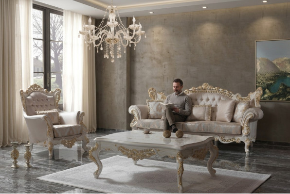 Luxus Sofagarnitur Komplette Couchgarnitur Beige Polstersofa Stoffsofa