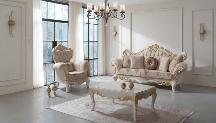 Polstersofa Komplette Couchgarnitur Sofagarnitur Beige Sofa Stoffsofa