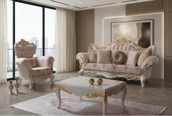 Luxus Sofagarnitur Komplette Couchgarnitur Beige Polstersofa Stoffsofa Sofa