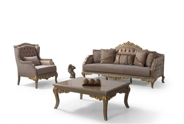 Polstersofa Komplette Couchgarnitur Sofagarnitur Sofa Stoffsofa Braun