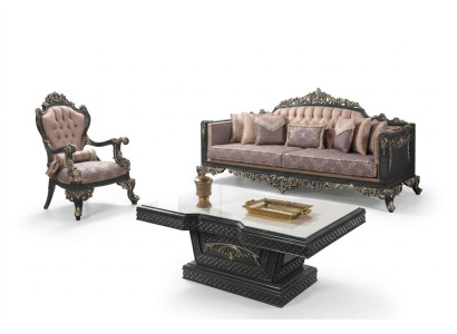 Luxus Komplette Couchgarnitur Sofagarnitur Stoffsofa Braun Polstersofa