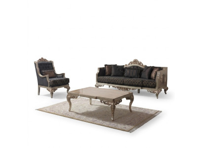 Wohnzimmer Sofagarnitur Polstersofa Sofa Chesterfield Set Grau Stoff
