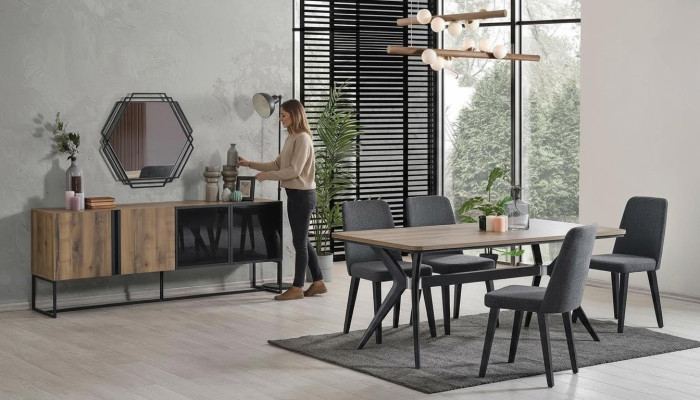 Luxus Essgruppe Esszimmer Esstisch Set 9tlg Esszimmer Braun Holz Tisch
