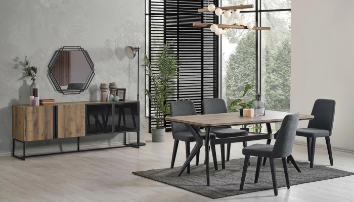 Luxus Essgruppe Esszimmer Esstisch Set 9tlg Esszimmer Braun Holz Tisch