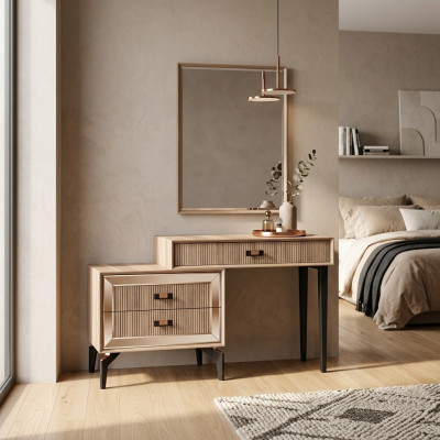 Luxus Frisiertisch Schminktisch Konsoletisch Kommode Set 2tlg Gold