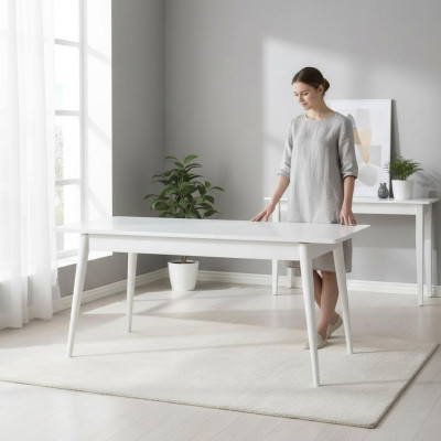 Esszimmertisch Esstisch Tisch Weiß Esszimmer Holz Ausziehbar Modern